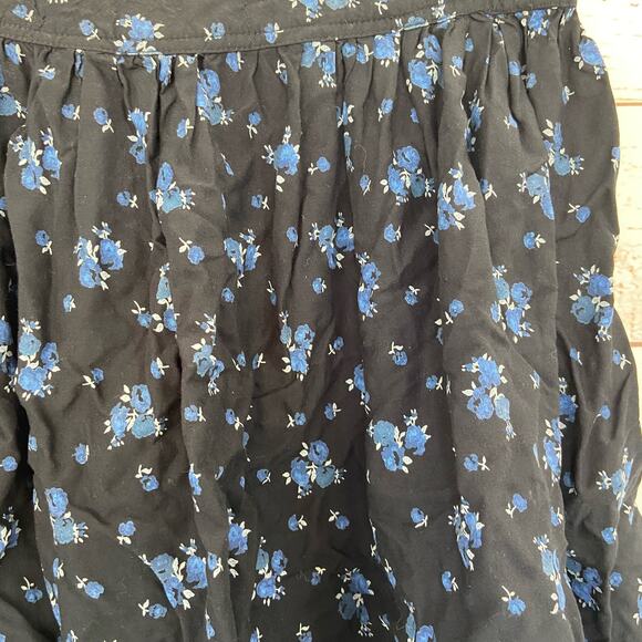Vintage American Eagle XS Blue Floral Pull On Lightweight Flowy Mini Skirt - Picture 3 of 6